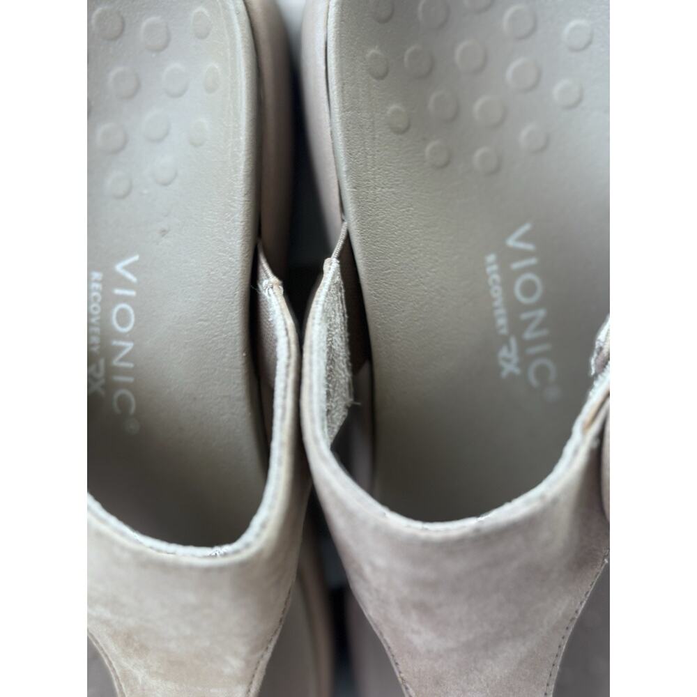 Vionic Activate RX Suede Taupe Thong Slip On Sandals Women’s Sz 9.5 Arch Support - Picture 2 of 7